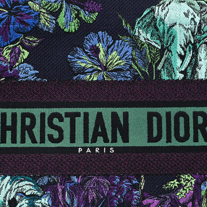 Christian Dior Canvas Embroidered Medium Toile de Jouy Voyage Book Tote Blue Multicolor 8 of 10