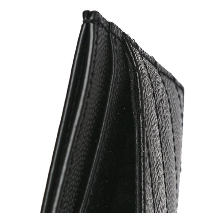 Saint Laurent Grain De Poudre Matelasse Chevron Monogram Credit Card Case Black 11 of 12
