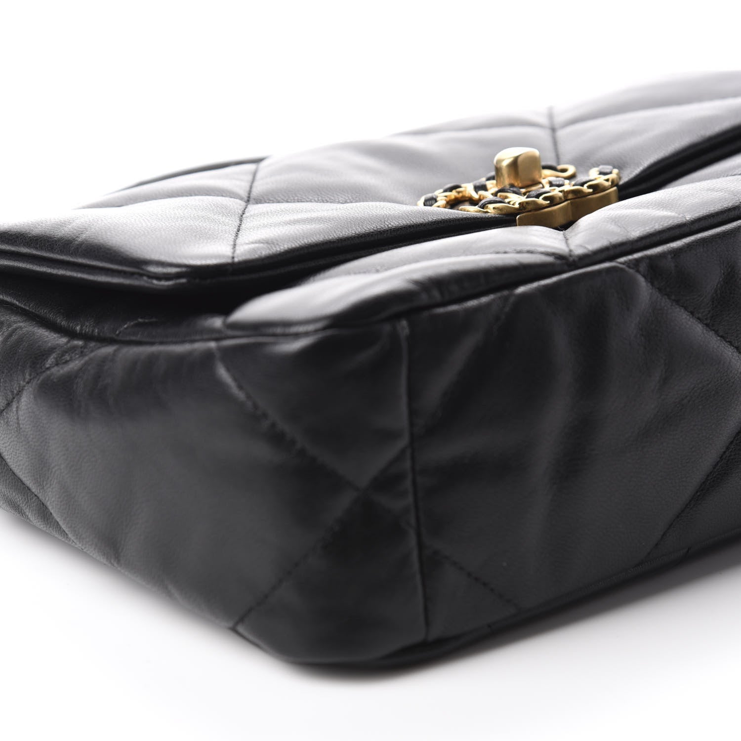 Chanel Goatskin Quilted Medium 19 Flap Black 5 of 10
