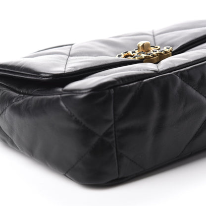 Chanel Goatskin Quilted Medium 19 Flap Black 5 of 10