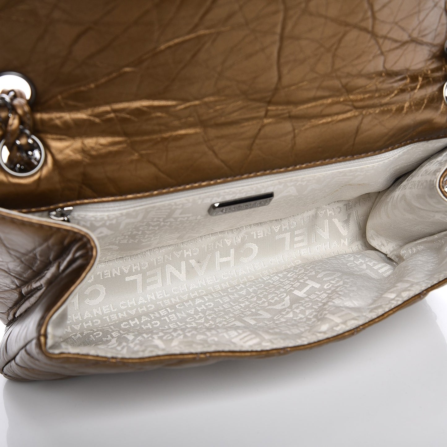 Aged Calfskin Quilted Vintage Ligne Flap Bronze