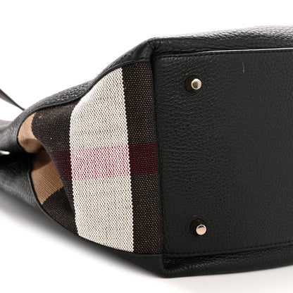 Burberry Grainy Calfskin House Check Medium Maidstone Black 10 of 14