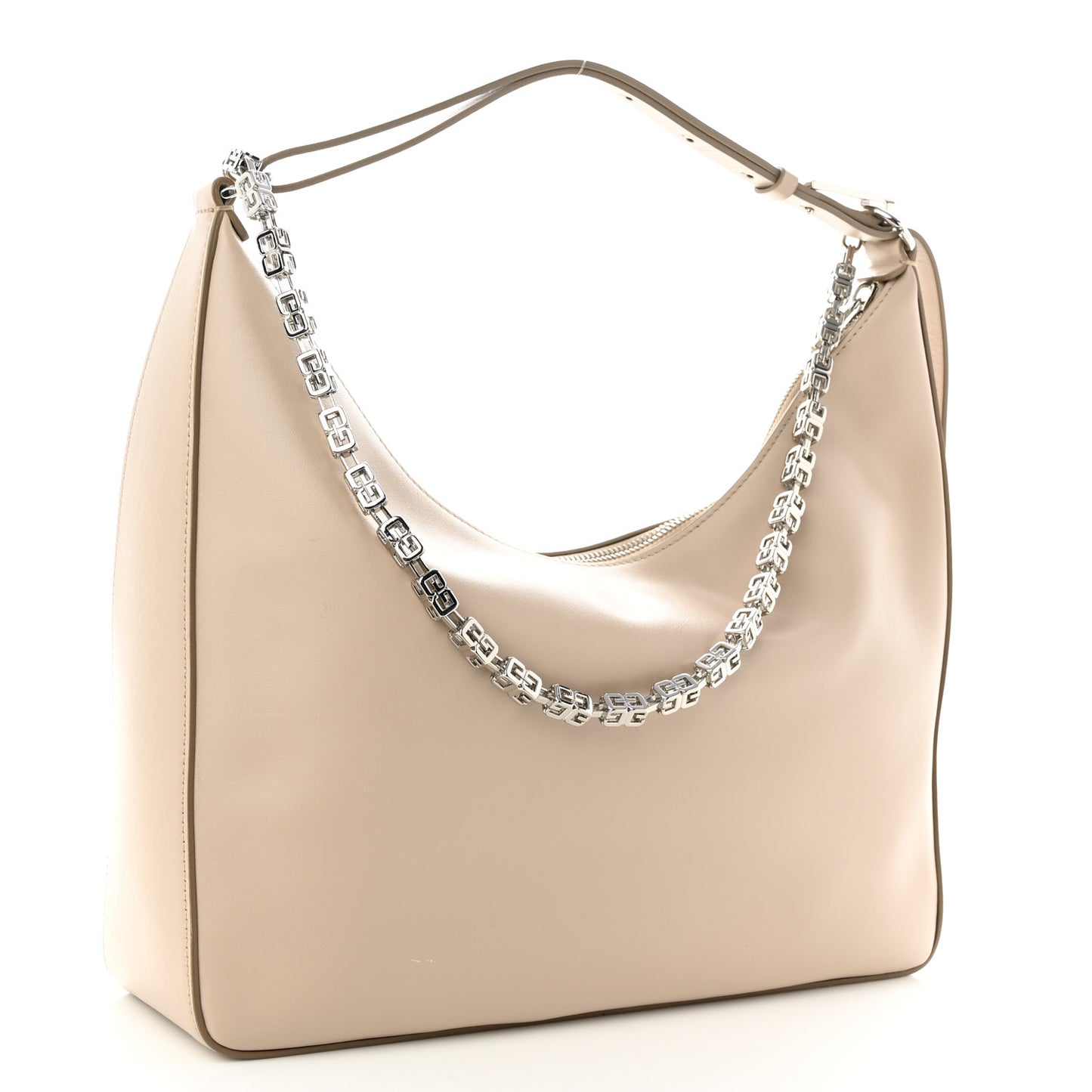 Smooth Calfskin Medium Moon Cut Shoulder Bag Dune
