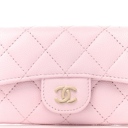 Chanel Caviar Quilted Flap Card Holder Wallet Light Pink 8 of 11