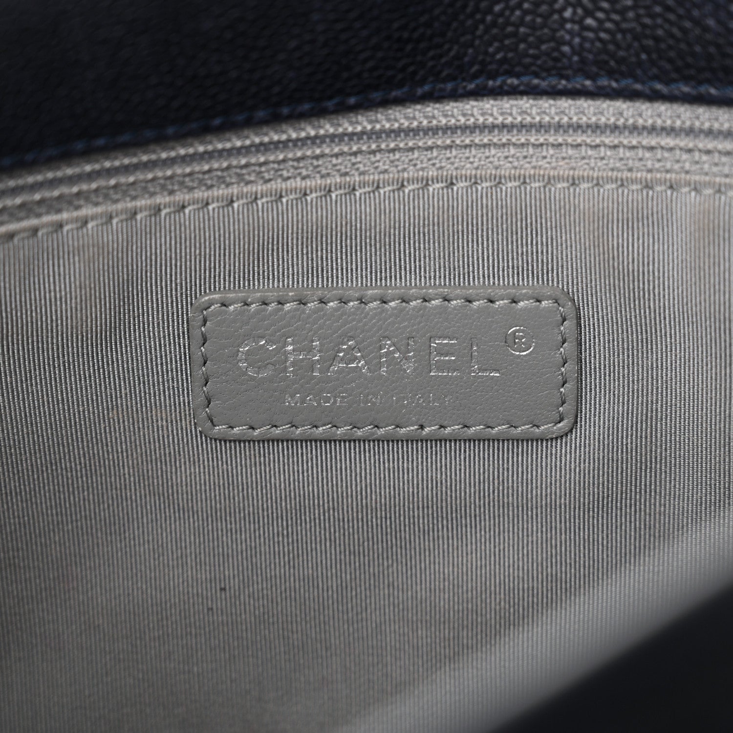 Chanel Caviar Quilted Large French Riviera Flap Navy Blue 6 of 16