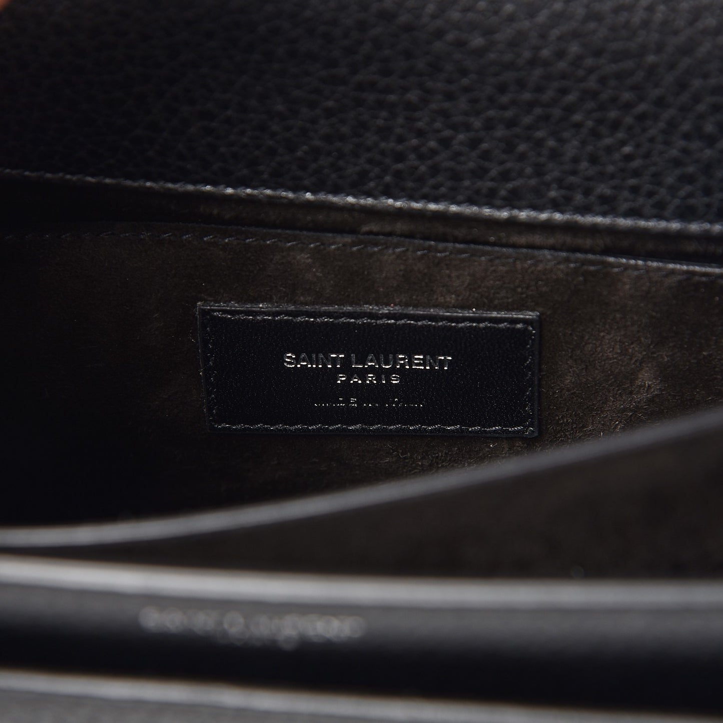 Grained Calfskin Medium Monogram Sunset Satchel Black
