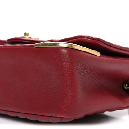 Chanel Calfskin Chevron Quilted Mini Rock The Corner Flap Red 10 of 10