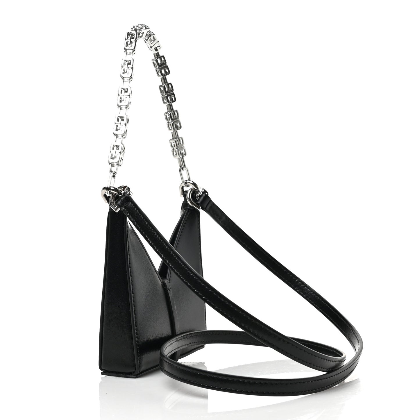 Brushed Calfskin Micro Cut Out Shoulder Bag Black