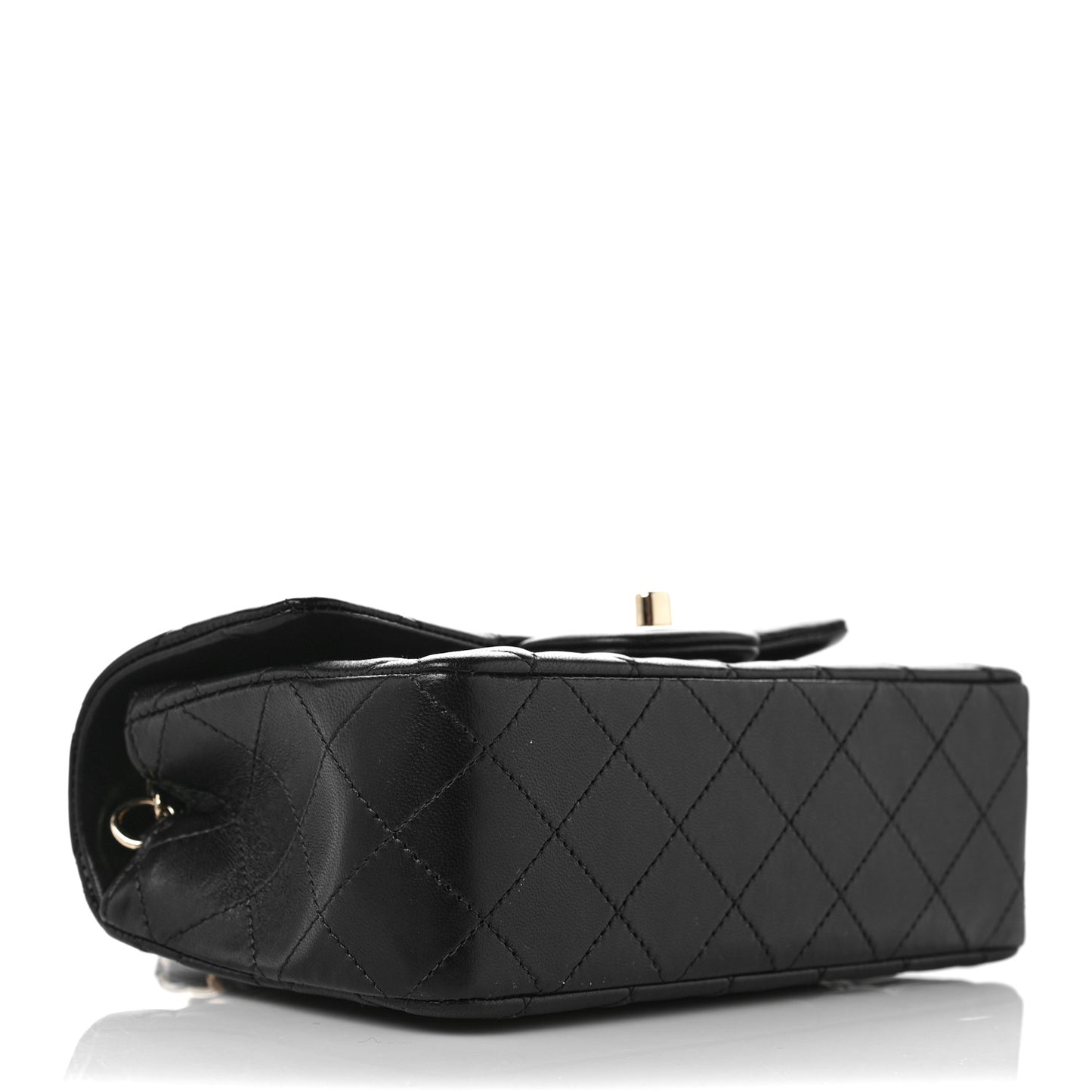 Lambskin Quilted Mini Rectangular Flap Black