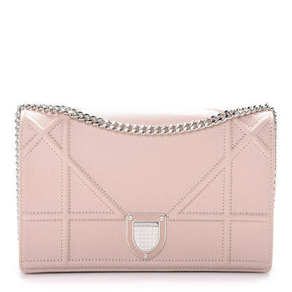 Christian Dior Grained Calfskin Diorama Wallet on Chain Pouch Rose Poudre 1 of 10