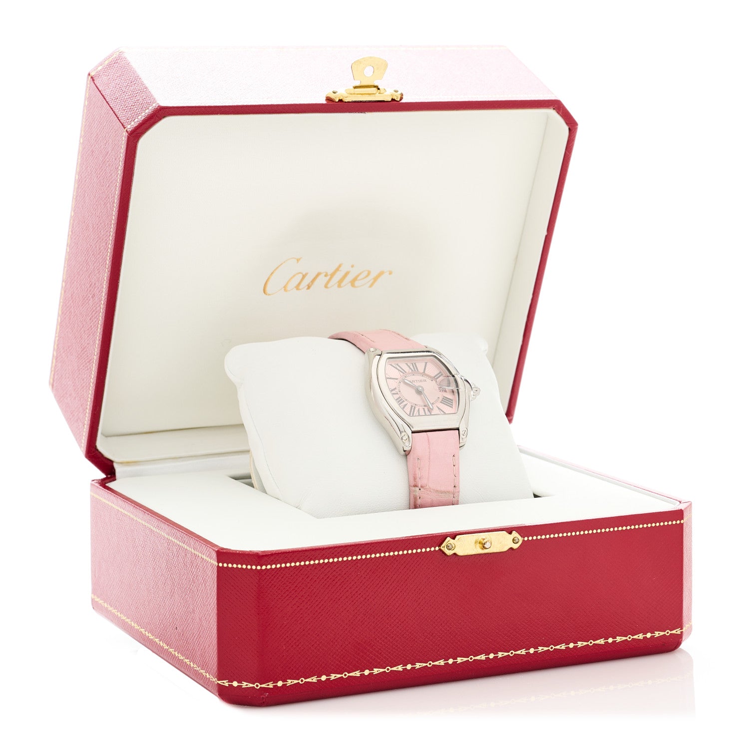 Cartier Stainless Steel Alligator 31mm Roadster Quartz Watch Pink 9 of 9