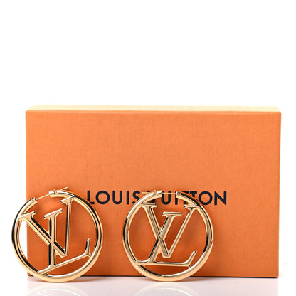 Louis Vuitton Metal Louise Hoop Earrings Gold 5 of 5