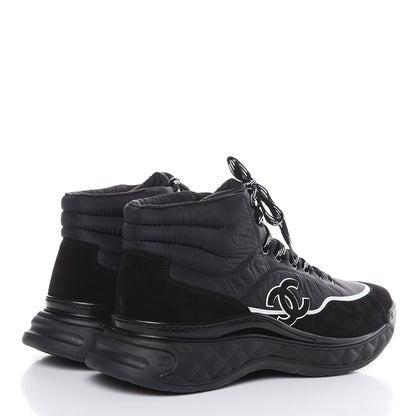 Chanel Fabric Suede Mens CC Sneakers 46 Black 4 of 9