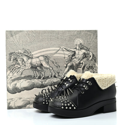Gucci Calfskin Faux Shearling Studded Victor Ankle Boots 38.5 Black Mystic White 8 of 8