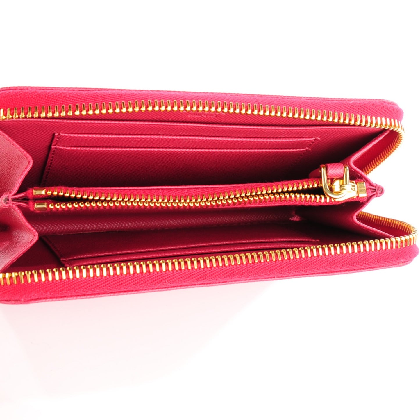 Saffiano Metal Bi-Color Zip Around Wallet Peonia Ibisco