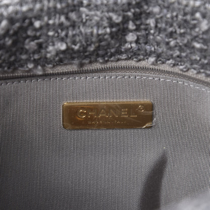 Chanel Tweed Quilted Large 19 Flap Grey 8 of 11