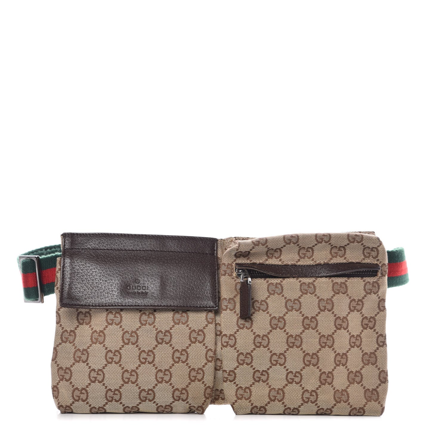 Monogram Web Belt Bag Dark Brown