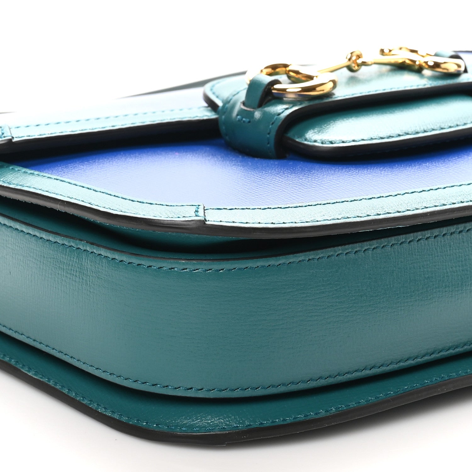 Gucci Azalea Calfskin Horsebit 1955 Shoulder Bag Imperial Blue Pavone 10 of 12