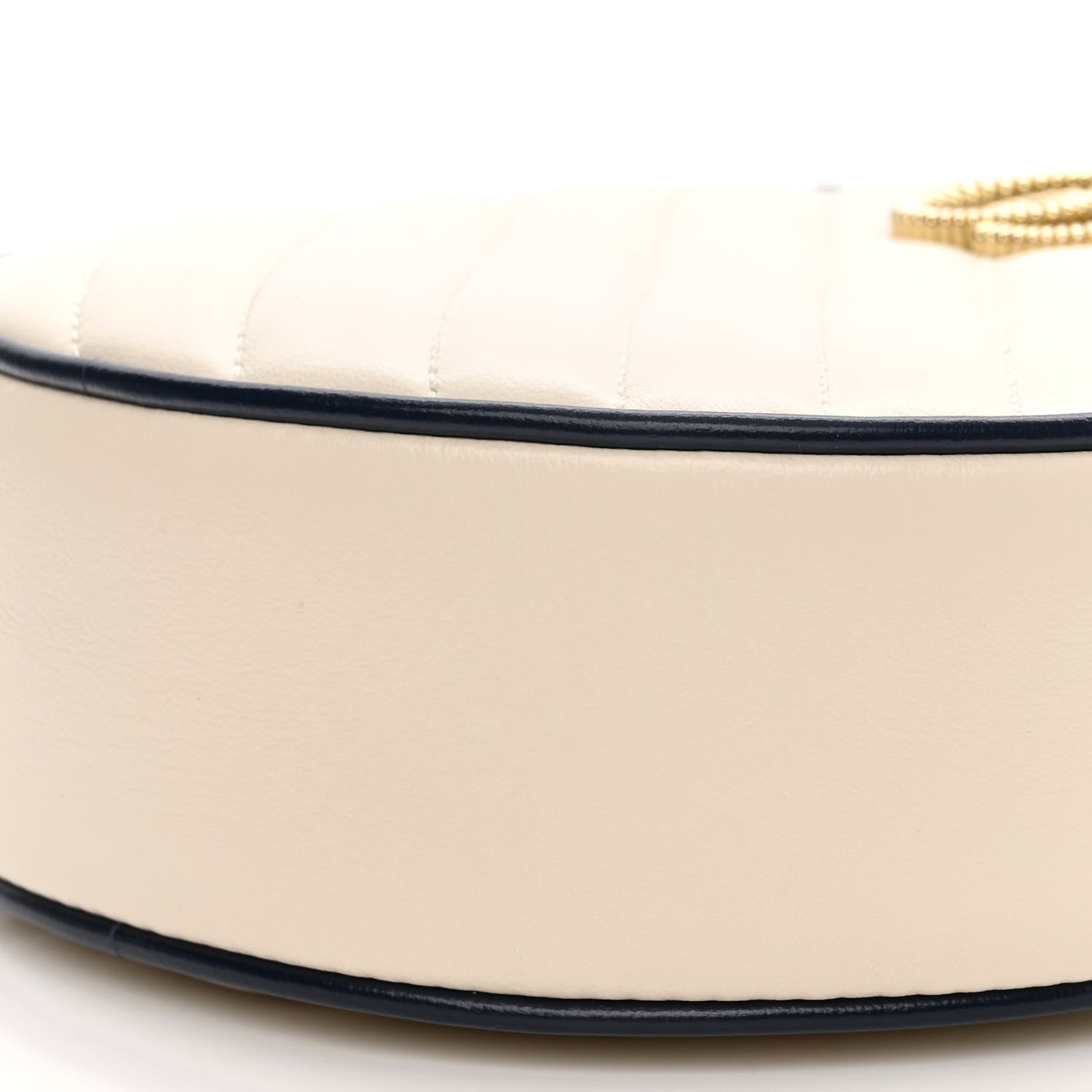 Gucci Azalea Calfskin Matelasse Diagonal Mini Torchon GG Marmont Round Shoulder Bag Mystic White Blue Agata 10 of 10