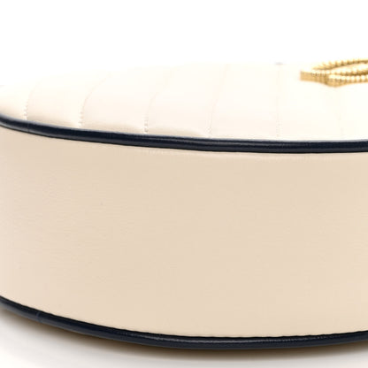 Gucci Azalea Calfskin Matelasse Diagonal Mini Torchon GG Marmont Round Shoulder Bag Mystic White Blue Agata 10 of 10