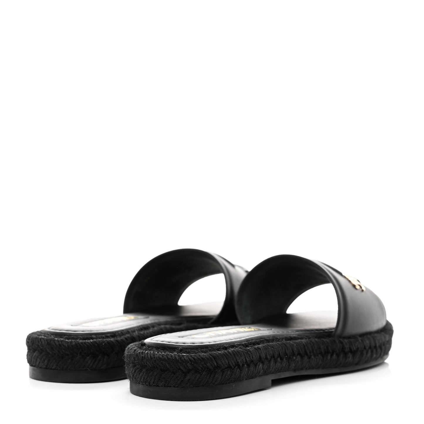 Lambskin Espadrille Mule Sandals 35 Black