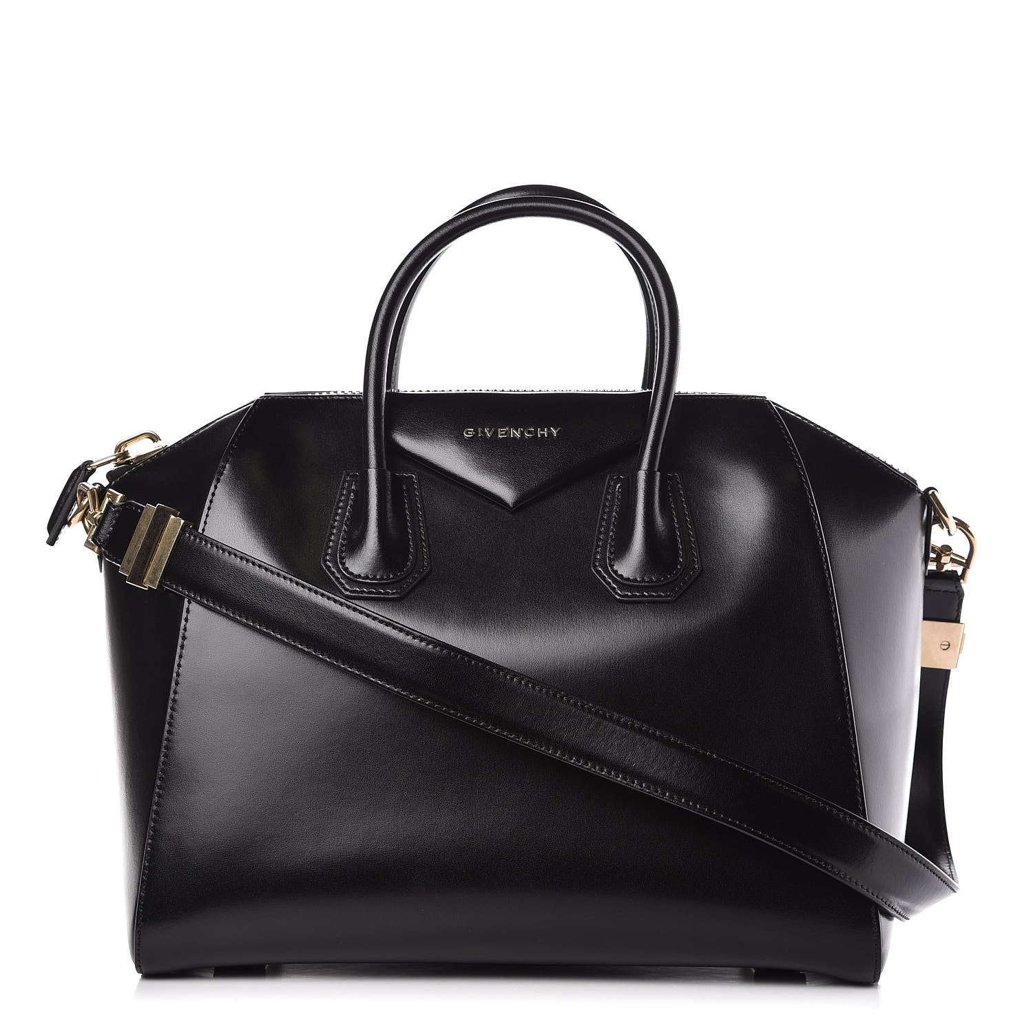 Givenchy Shiny Lord Calfskin Medium Antigona Black 1 of 10