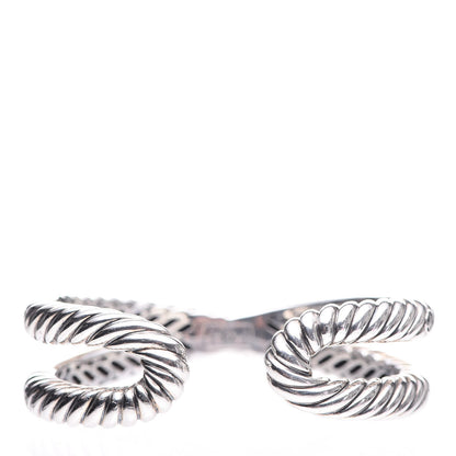 David Yurman Sterling Silver Pave Diamonds Crossover Cuff 3 of 5
