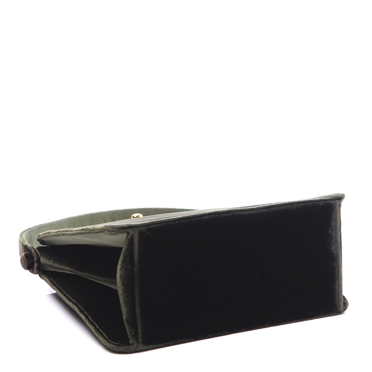 Chanel Velvet Top Handle Evening Bag Dark Green 3 of 9