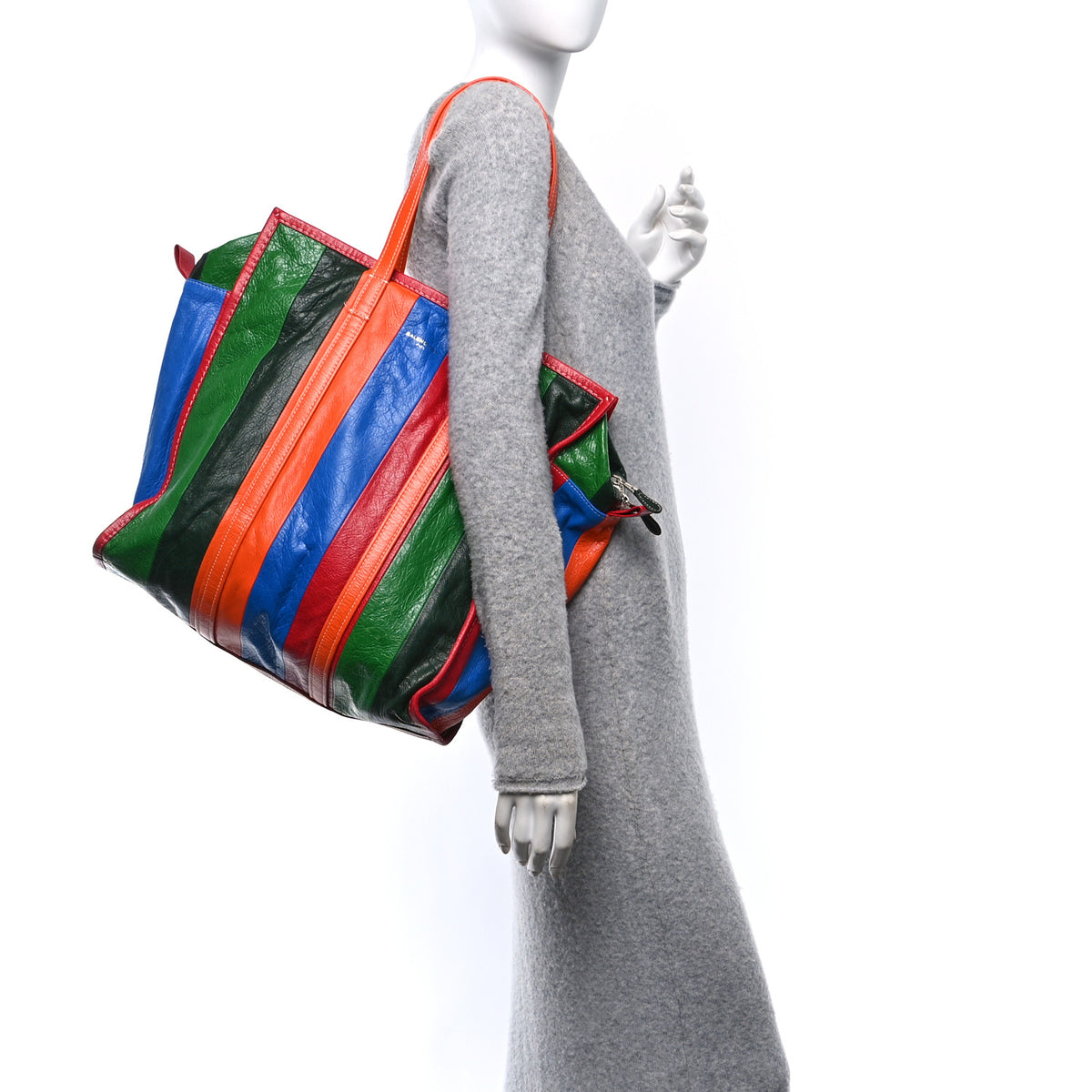 Balenciaga Veau Arena Multicolore Medium Bazar Shopper Tote Vert 