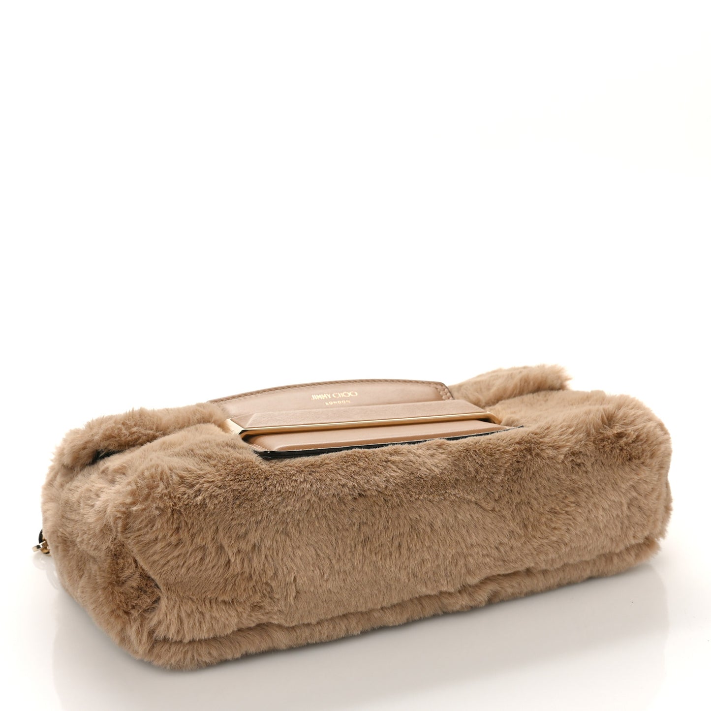 Faux Fur Carolina Chain Shoulder Bag Teddy