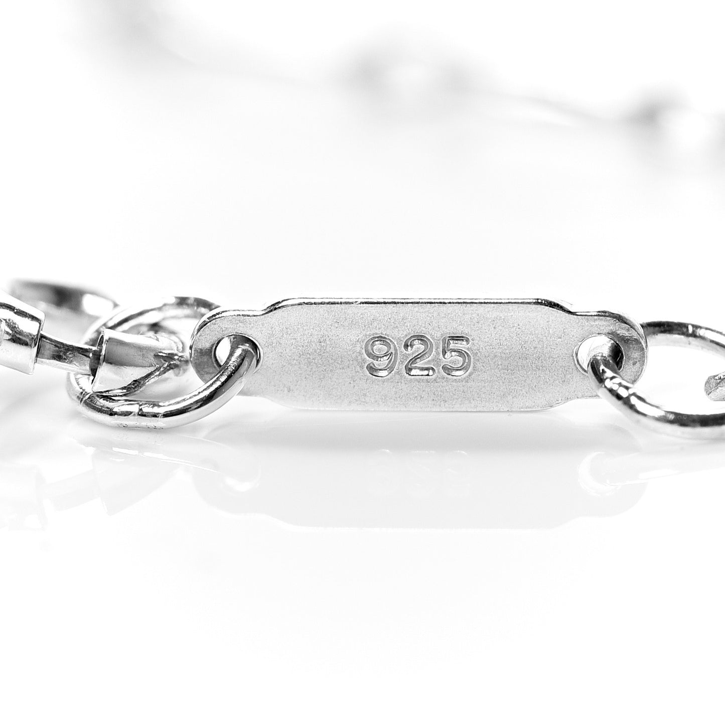 Sterling Silver Oval Key Pendant Link Necklace