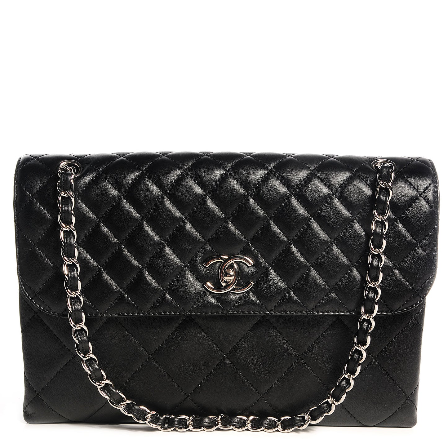 Calfskin Quilted In the Business Flap Bag Black
