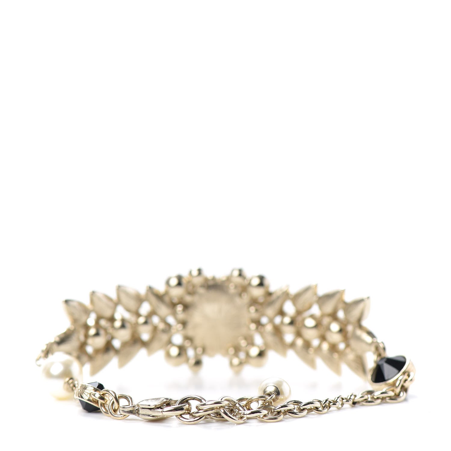 Chanel Crystal Pearl CC Bracelet Gold 3 of 4