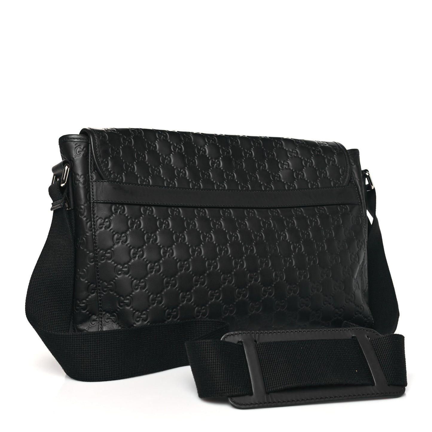 Rubber Guccissima Medium Messenger Bag Black