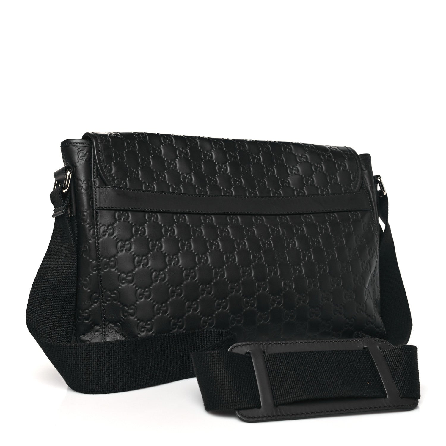 Gucci Rubber Guccissima Medium Messenger Bag Black 3 of 11