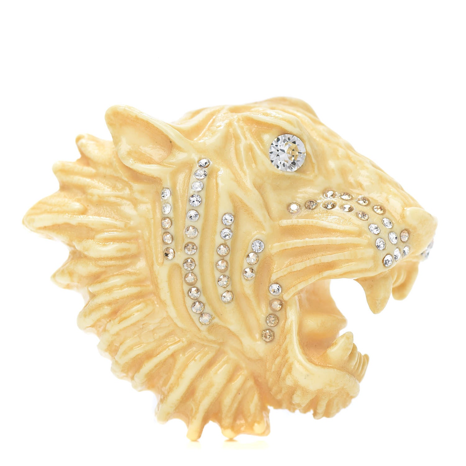 Gucci Resin Crystal Rajah Brooch Ivory 1 of 4