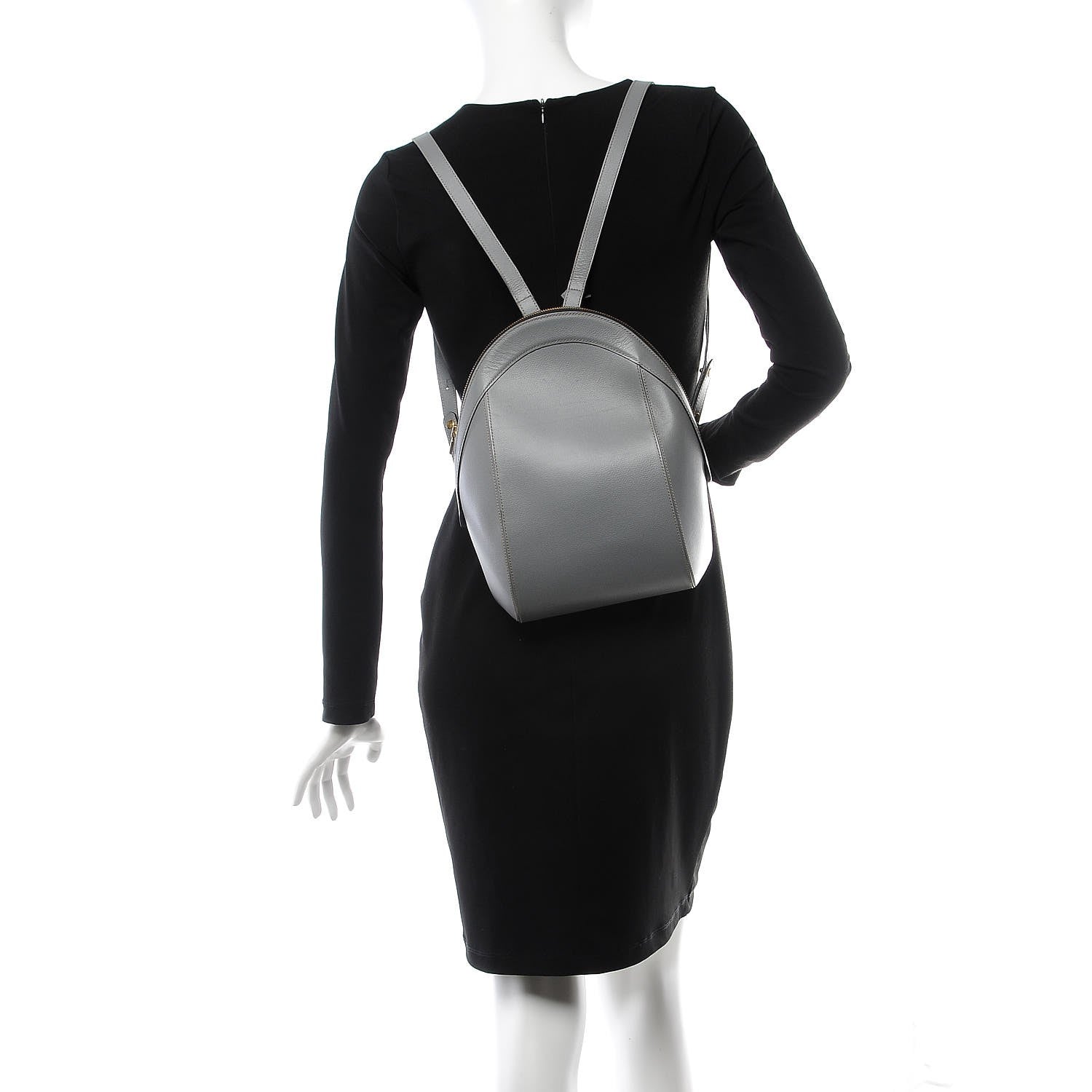 Delvaux Grained Calfskin Backpack Grey 2 of 11
