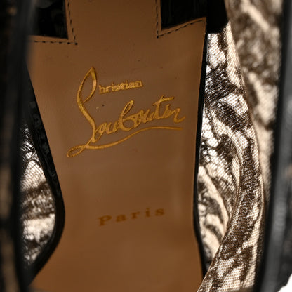 Christian Louboutin Patent Rete Lace Dentelle Psybootie 100 Ankle Boots 37 Black 6 of 6