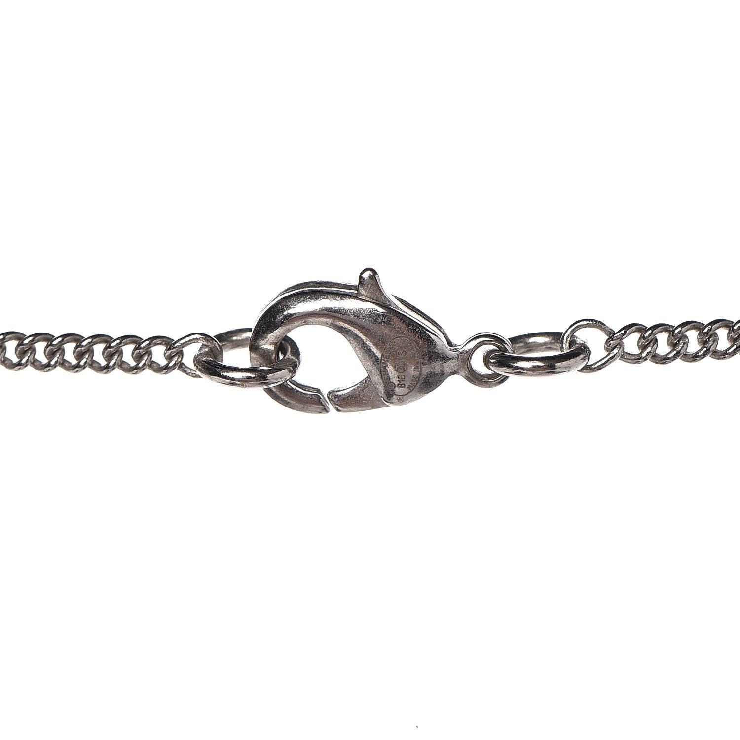 Chanel Baguette Crystal CC Necklace Silver 6 of 6