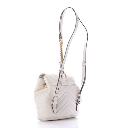 Gucci Calfskin Matelasse GG Marmont Flap Backpack White 2 of 9