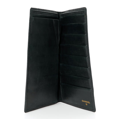 Chanel Caviar Diamond Stitched Check Book Wallet Black 6 of 10
