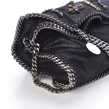 Stella McCartney Embellished Shaggy Deer Small Falabella Fold Over Tote Black 9 of 9
