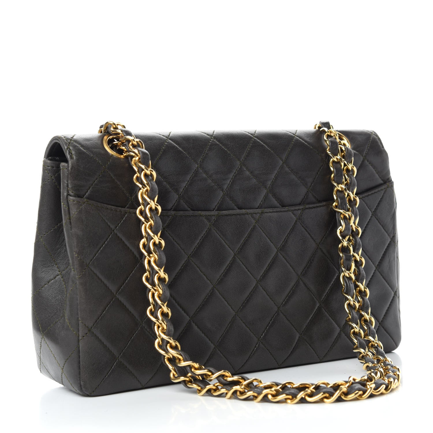 Chanel Lambskin Quilted Small Single Flap Green 4 of 14