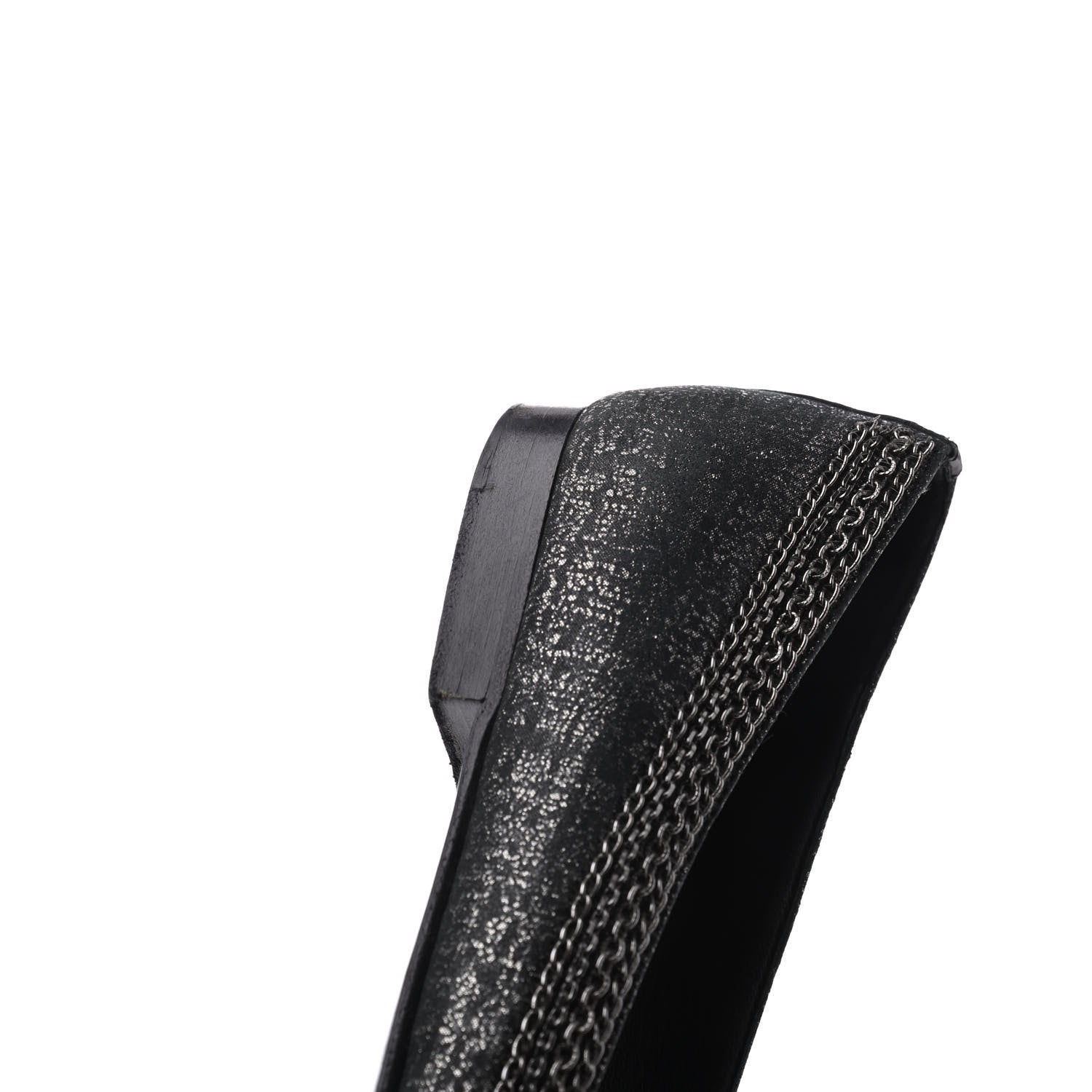 Chanel Tweed Patent Cap Toe Ballerina Flats 37 Black 18 of 23