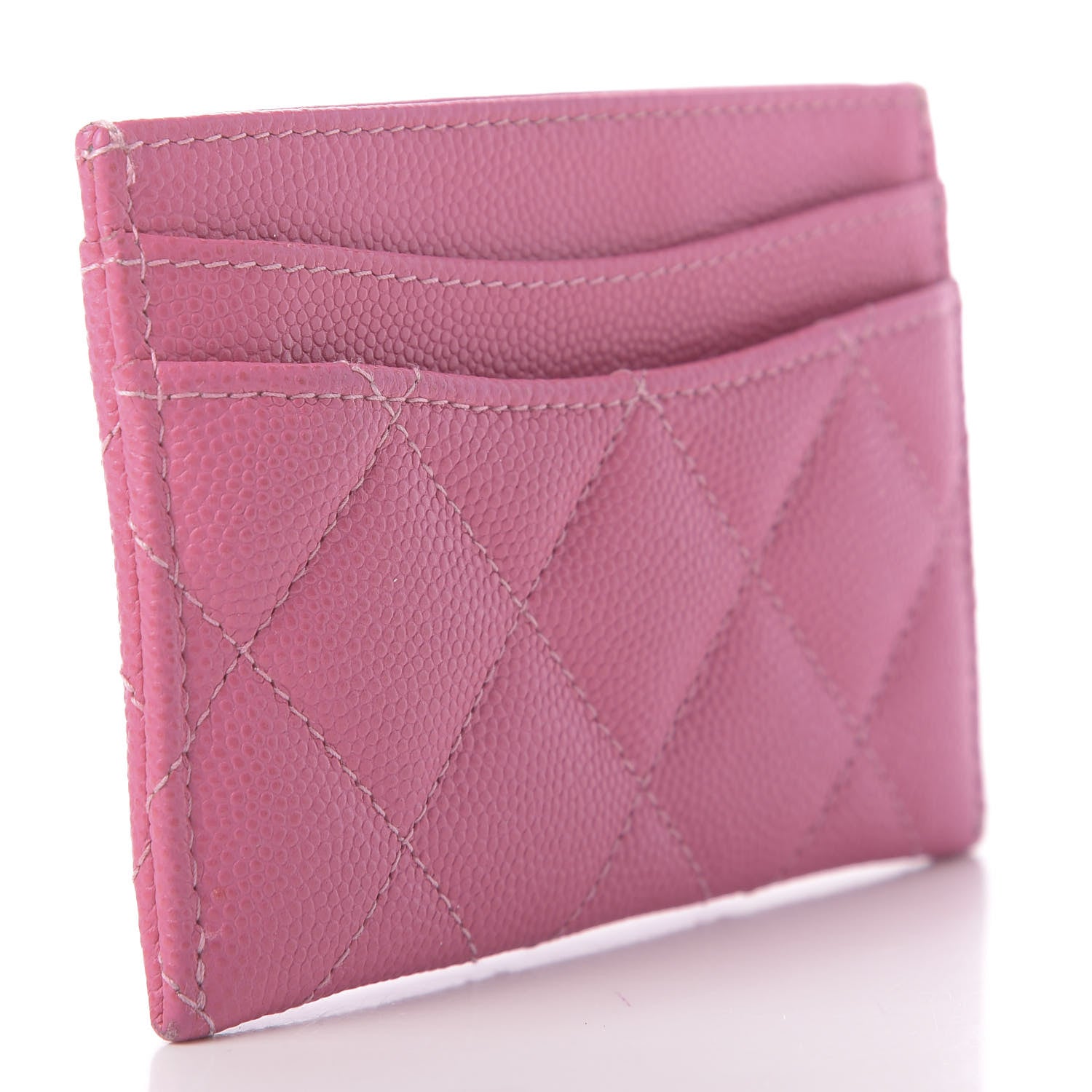 Chanel Caviar Quilted Card Holder Pink 3 of 9