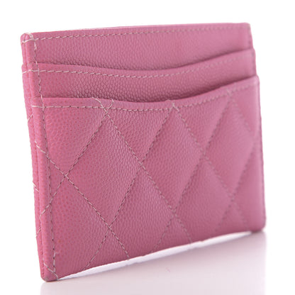 Chanel Caviar Quilted Card Holder Pink 3 of 9