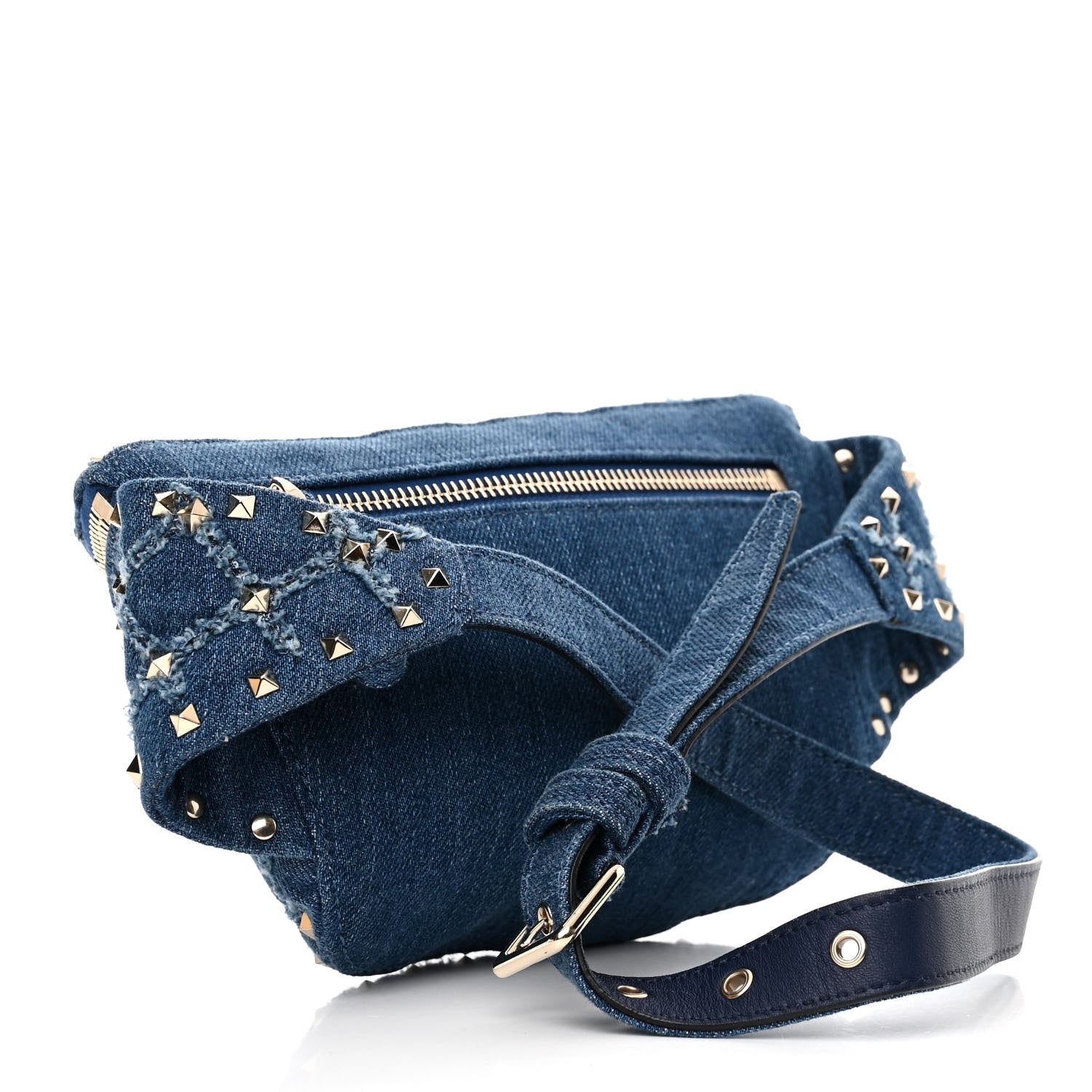 Valentino Garavani Denim Rockstud Spike Belt Bag Denim 3 of 9
