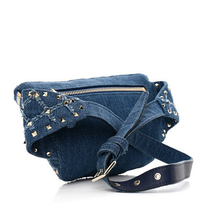 Valentino Garavani Denim Rockstud Spike Belt Bag Denim 3 of 9