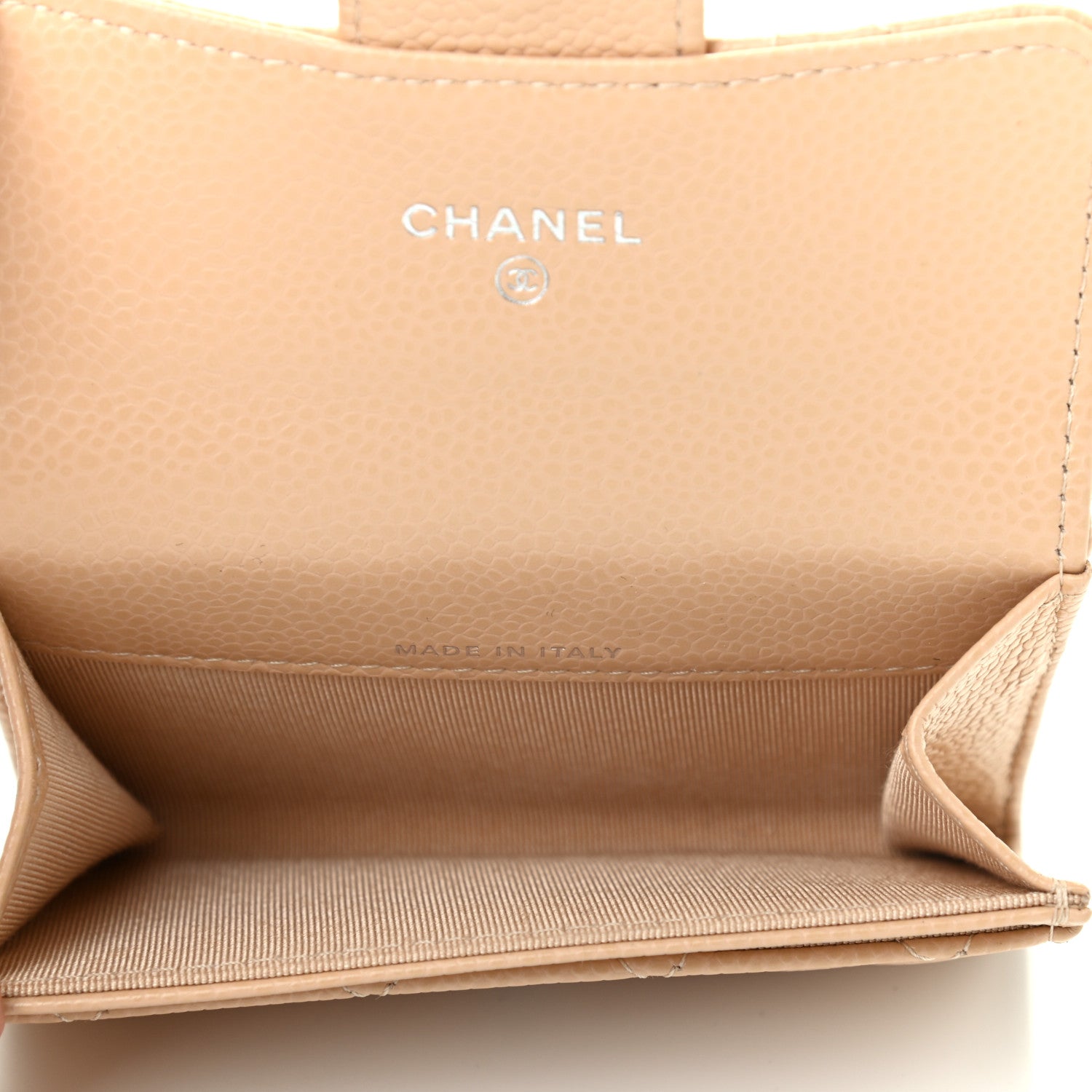 Chanel Caviar Quilted Flap Card Holder Wallet Beige 5 of 8