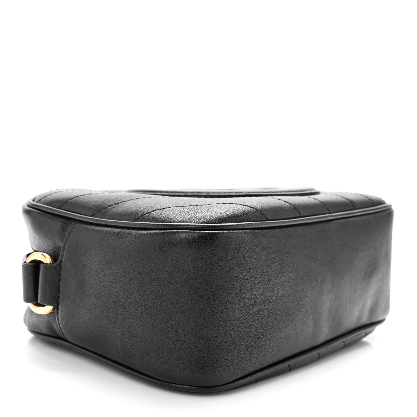 Sakai Be Green Calfskin Diagonal Stitched Small Blondie Shoulder Bag Black